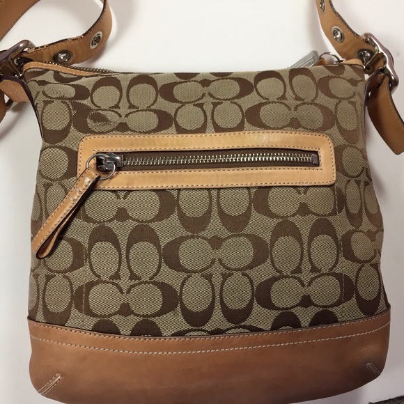 Coach Signature Tan Crossbody Purse - Picture 3 of 5